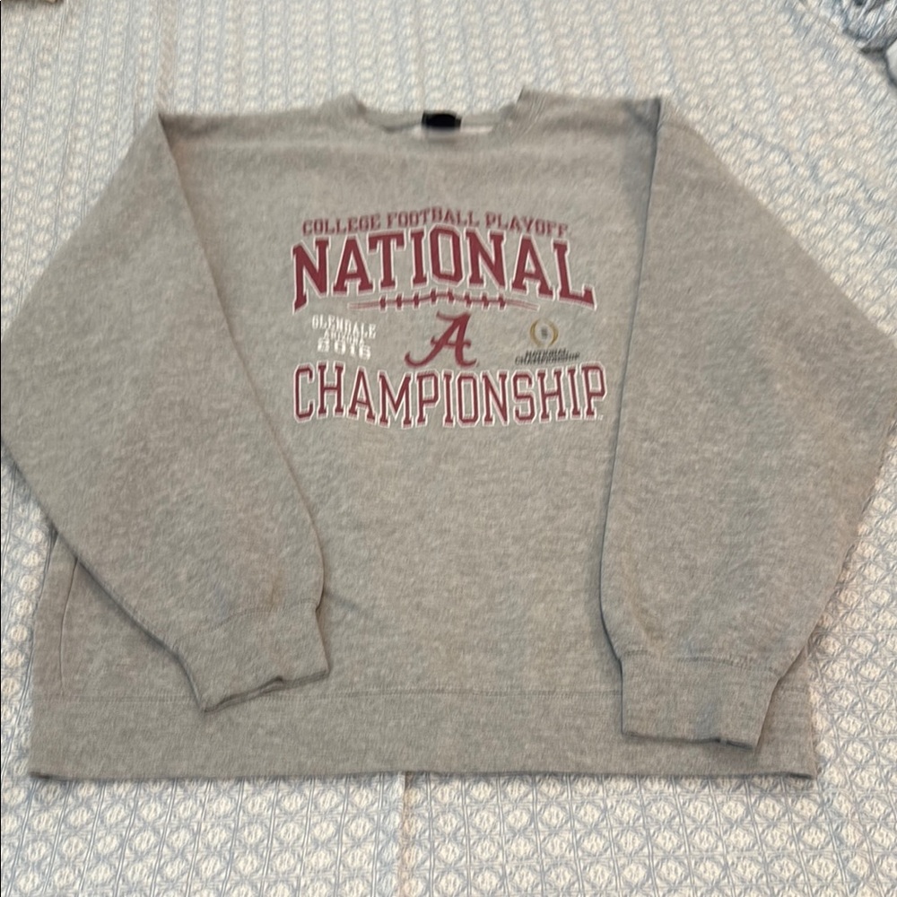 Gray 2016 National Championship Alabama crewneck